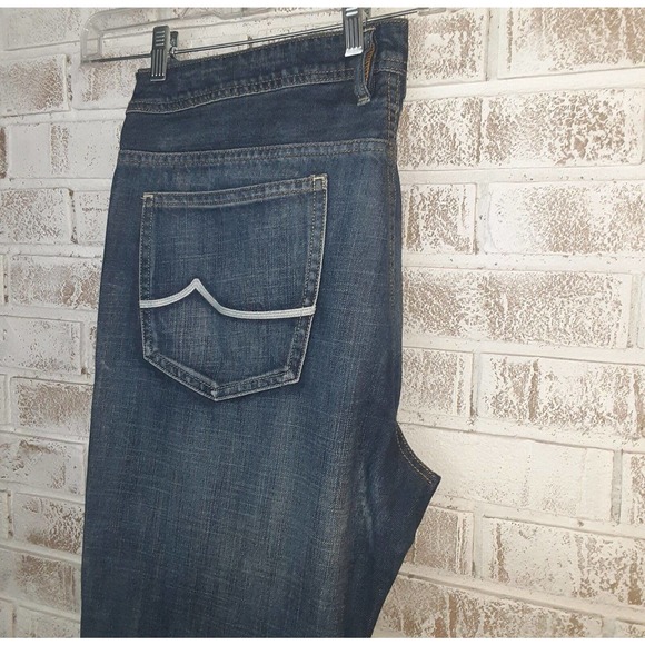 I Jeans by Buffalo sz38/32 Straight Distressed Medium Wash - Picture 3 of 9